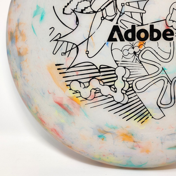 Wham-O Reflyer Frisbee 10.75" 170g w Adobe Logo Art Multicolor Tie Dye Recycled - Picture 8 of 16